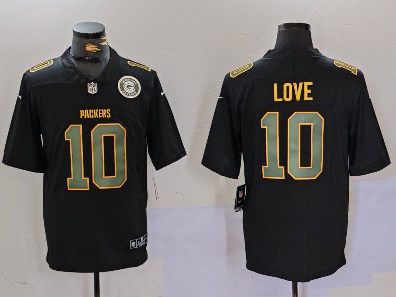 Men Green Bay Packers #10 Love Black Fashion 2024 Nike Limited NFL Jersey style 2->indianapolis colts->NFL Jersey